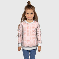 Свитшот детский Kiss me and I love you, цвет: 3D-белый — фото 2