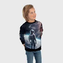 Свитшот детский Одиночество в космосе, цвет: 3D-черный — фото 2