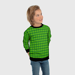 Свитшот детский Шотландка зеленая крупная, цвет: 3D-черный — фото 2