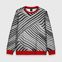 Свитшот детский Оптическая иллюзия полосы, цвет: 3D-красный
