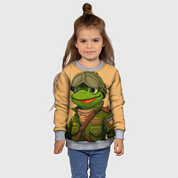 Свитшот детский Лягушонок Пепе лётчик, цвет: 3D-меланж — фото 2