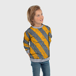Свитшот детский Желтые полосы на бетоне, цвет: 3D-меланж — фото 2