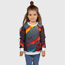 Свитшот детский Мультяшная лава, цвет: 3D-белый — фото 2