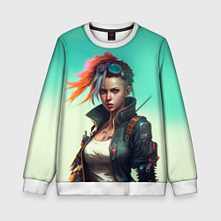 Свитшот детский Girl art Cyberpunk, цвет: 3D-белый