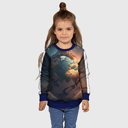 Свитшот детский Чудесный мир и волшебный город, цвет: 3D-синий — фото 2