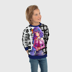 Свитшот детский Genshin Impact Шогун Райден, цвет: 3D-синий — фото 2