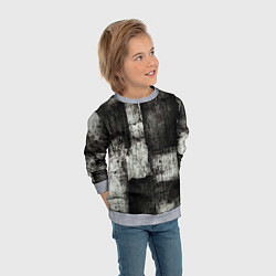 Свитшот детский Белый и чёрный абстракт, цвет: 3D-меланж — фото 2