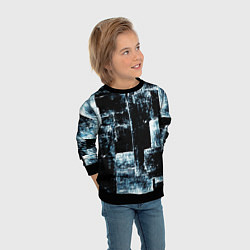 Свитшот детский Голубой, чёрный и белый абстракт, цвет: 3D-черный — фото 2