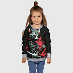 Свитшот детский Rocker Cat on a black background - C-Cats collecti, цвет: 3D-меланж — фото 2