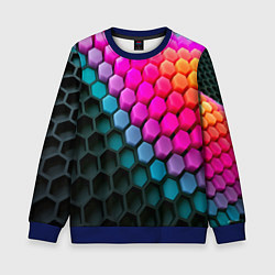 Свитшот детский Шейповые грани, цвет: 3D-синий