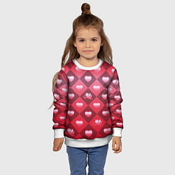 Свитшот детский Фон День святого валентина, цвет: 3D-белый — фото 2