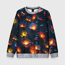 Свитшот детский Светящиеся цветы, цвет: 3D-меланж