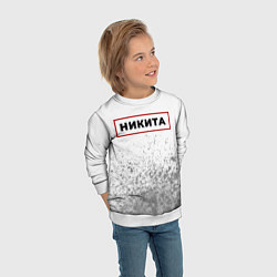 Свитшот детский Никита - в красной рамке на светлом, цвет: 3D-белый — фото 2