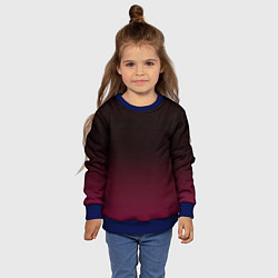 Свитшот детский Темно-малиновый градиент, цвет: 3D-синий — фото 2