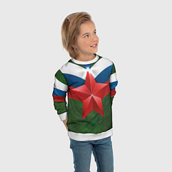 Свитшот детский Звезда на фоне флага, цвет: 3D-белый — фото 2