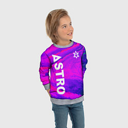 Свитшот детский Astro neon grunge, цвет: 3D-меланж — фото 2