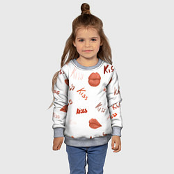 Свитшот детский Поцелуйчики, цвет: 3D-меланж — фото 2