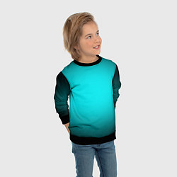 Свитшот детский Неоновый синий градиент, цвет: 3D-черный — фото 2