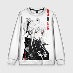 Свитшот детский Anime timid girl, цвет: 3D-белый