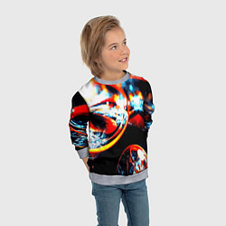 Свитшот детский Фрактальный узор, цвет: 3D-меланж — фото 2