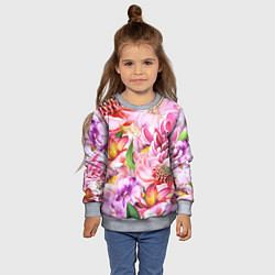 Свитшот детский Цветочный рай, цвет: 3D-меланж — фото 2