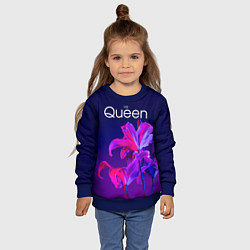 Свитшот детский The Queen Королева и цветы, цвет: 3D-синий — фото 2