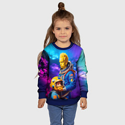Свитшот детский Bart Simpson and Maggie in space - neural network, цвет: 3D-синий — фото 2