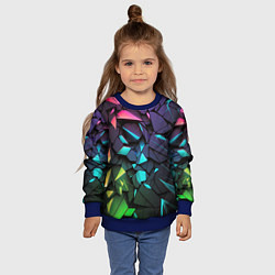 Свитшот детский Неоновые абстрактные каменные плиты, цвет: 3D-синий — фото 2