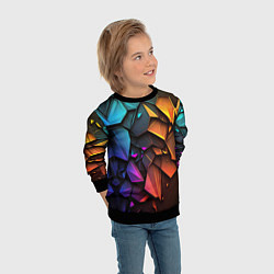 Свитшот детский Неоновая абстрактная чешуя дракона, цвет: 3D-черный — фото 2