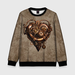 Свитшот детский Стимпанк сердце, цвет: 3D-черный