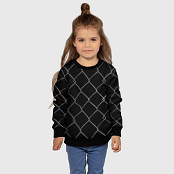 Свитшот детский Плетеный забор, цвет: 3D-черный — фото 2