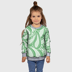 Свитшот детский Абстракция восточный огурец, цвет: 3D-меланж — фото 2