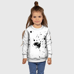 Свитшот детский Клякса брызги зелёные, цвет: 3D-белый — фото 2
