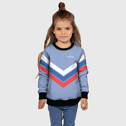 Свитшот детский Триколор - три полоски на голубом, цвет: 3D-черный — фото 2