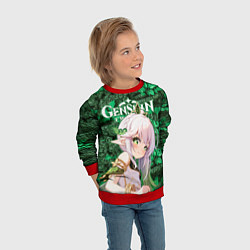 Свитшот детский Нахида на фоне листвы, цвет: 3D-красный — фото 2