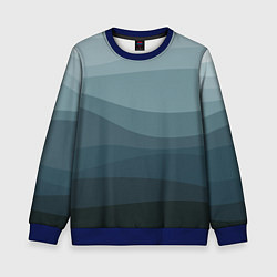 Свитшот детский Бирюзовые волны, цвет: 3D-синий