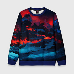 Свитшот детский Абстрактное небо на закате, цвет: 3D-синий