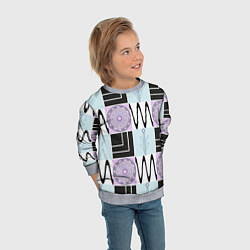 Свитшот детский Геометрический, круглый орнамент, цвет: 3D-меланж — фото 2