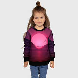 Свитшот детский Неоновый закат, цвет: 3D-черный — фото 2
