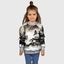 Свитшот детский Японская деревушка, цвет: 3D-меланж — фото 2