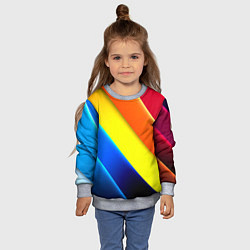 Свитшот детский Радужные полосы текстура, цвет: 3D-меланж — фото 2