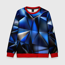 Свитшот детский Polygon blue abstract, цвет: 3D-красный