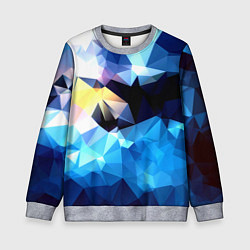 Свитшот детский Polygon blue abstract collection, цвет: 3D-меланж