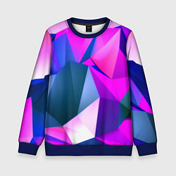 Свитшот детский Neon blue polygons, цвет: 3D-синий