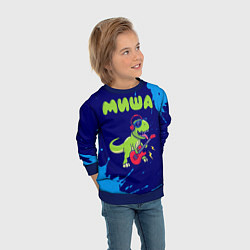 Свитшот детский Миша рокозавр, цвет: 3D-синий — фото 2