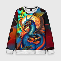 Свитшот детский Japanese dragon - tattoo - irezumi, цвет: 3D-белый