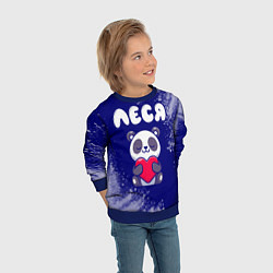 Свитшот детский Леся панда с сердечком, цвет: 3D-синий — фото 2