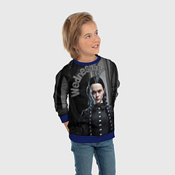 Свитшот детский Wednesday Addams в лесу, цвет: 3D-синий — фото 2