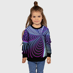 Свитшот детский Динамичная неоновая спираль, цвет: 3D-черный — фото 2