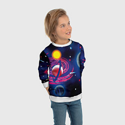 Свитшот детский Вселенная, космос, цвет: 3D-белый — фото 2